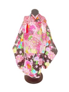 【七五三Girl女の子　3歳/5歳】 黒地に百花繚乱