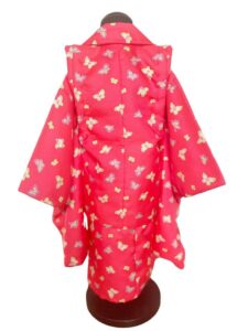 【七五三Girl女の子　3歳/5歳】 真朱色（まそおいろ）に蝶