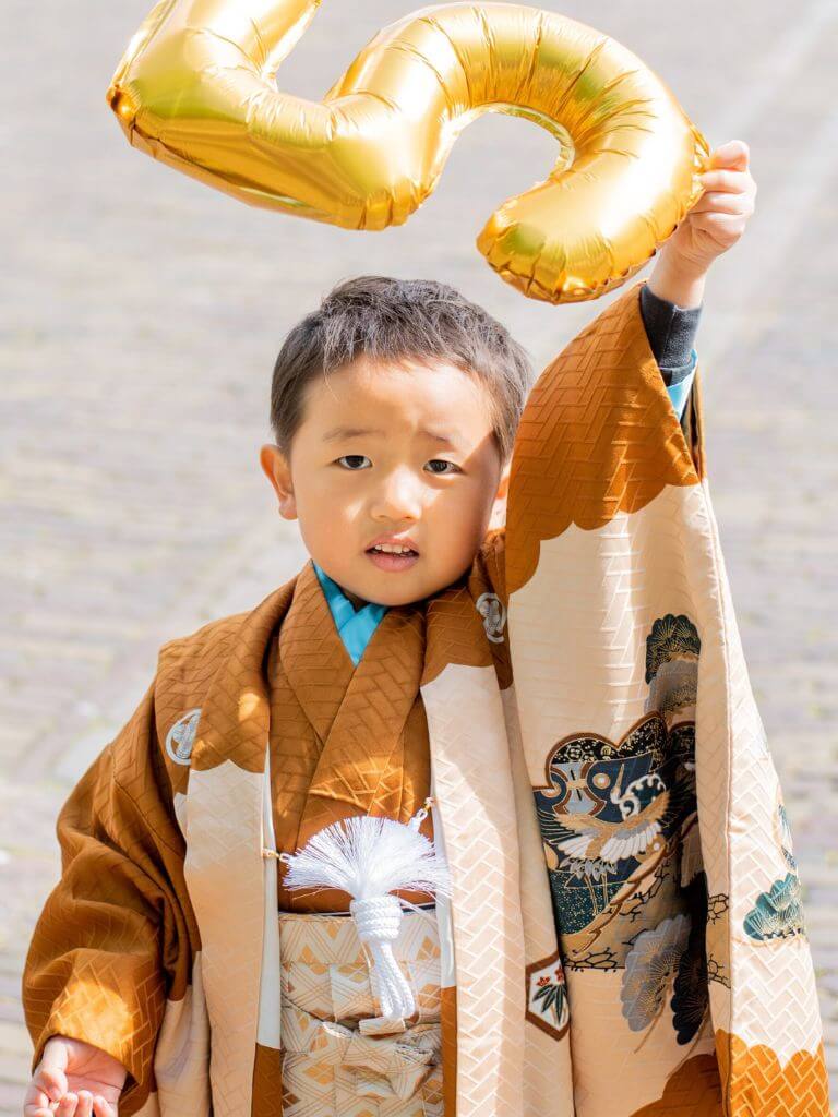 【七五三Boy男の子　5歳】 飴色（あめいろ）に雄大なる鷹