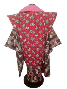 【七五三 3歳/5歳】 煤竹色（すすたけいろ）に竹縞 大正浪漫の装い