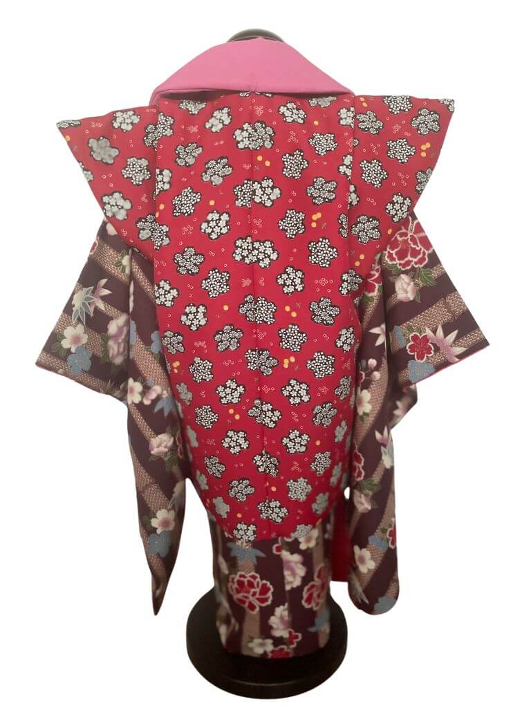 【七五三 3歳/5歳】 煤竹色（すすたけいろ）に竹縞 大正浪漫の装い