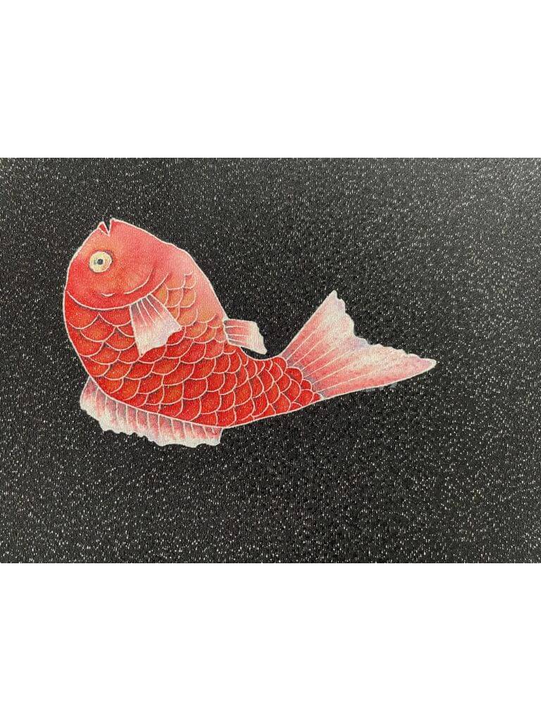 【小紋 KOMON】 黒緑色　縁起が良すぎる伊勢海老尽くし★正絹袷