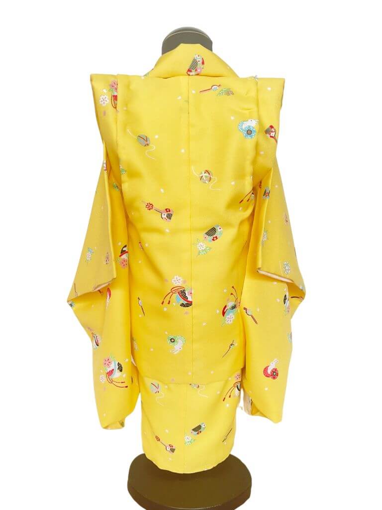 【七五三Girl女の子　3歳/5歳】 黄檗色（きはだいろ）に鞠やうさぎ