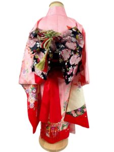 【七五三Girl女の子 7歳/5歳】 薄桃色 桜と束ね熨斗