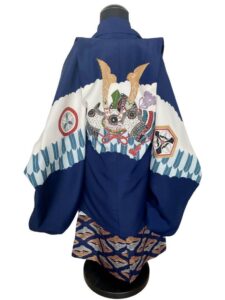 【七五三Boy男の子　3歳】紺×白×矢羽根　勇ましき兜