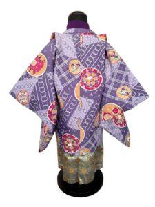 【七五三Boy男の子　3歳】 薄葡萄色（うすぶどういろ）ポップな吉祥尽くし