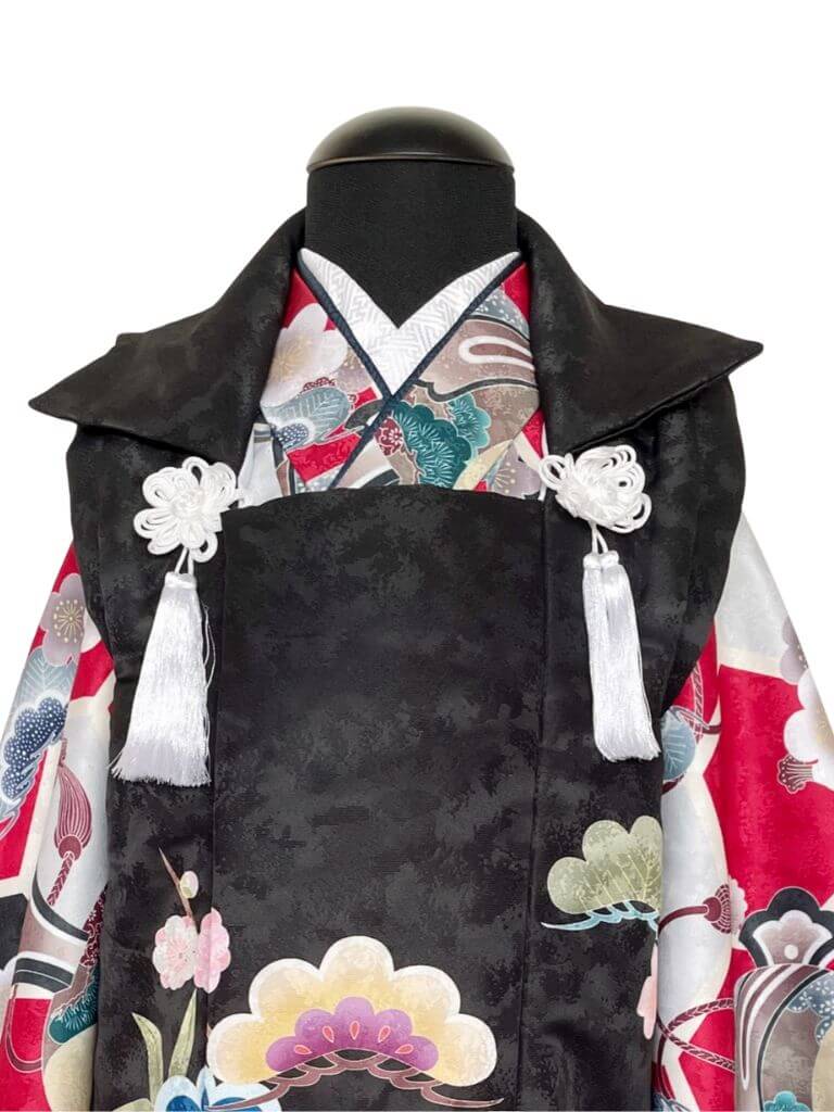 【七五三Boy男の子　3歳】 紅白の亀甲文様に打ち出の小づち