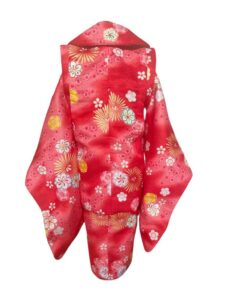 【七五三Girl女の子　3歳/5歳】猩々緋色（しょうじょうひいろ）のぼかし　 ねじり梅