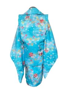 【七五三Girl女の子　3歳/5歳】澄み渡る青空色　晴れの日の鞠と桜