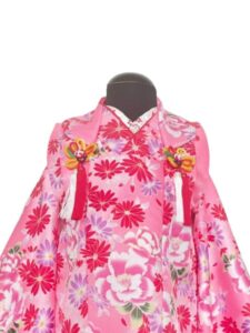 【七五三Girl女の子　3歳/5歳】 牡丹色に大輪の花爛漫