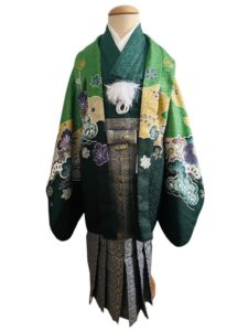 【七五三Boy男の子　5歳】若竹色 （わかたけいろ）鷹と小槌