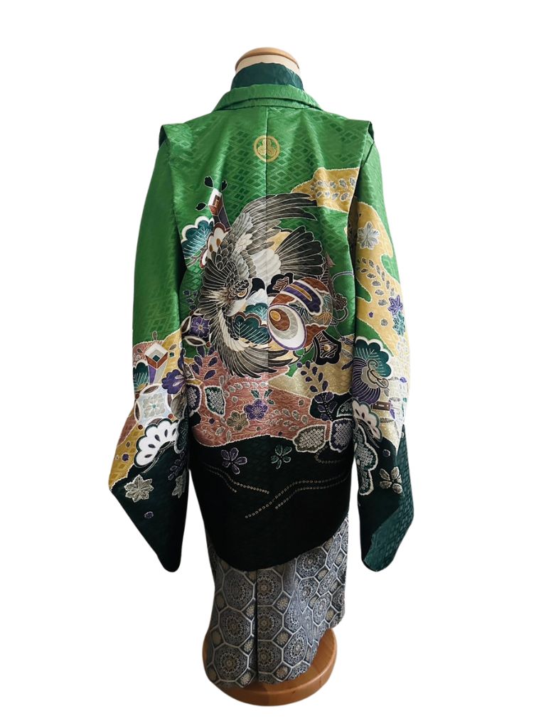 【七五三Boy男の子　5歳】若竹色 （わかたけいろ）鷹と小槌