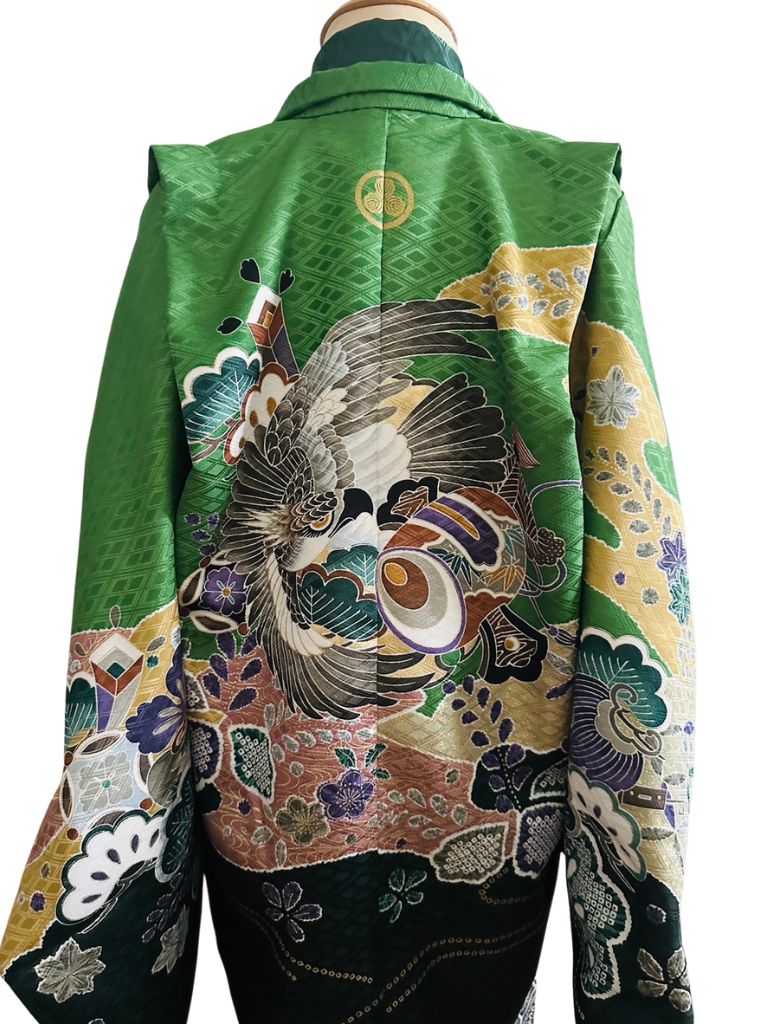 【七五三Boy男の子　5歳】若竹色 （わかたけいろ）鷹と小槌