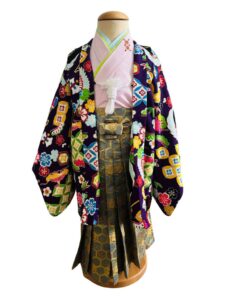 【七五三Boy男の子　3歳/5歳】紫紺色（しこんいろ）宝尽くし　慶びの鶴