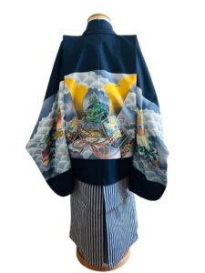 【七五三Boy男の子　5歳】紺青色 （こんじょういろ）雲海にあらわれる狛犬