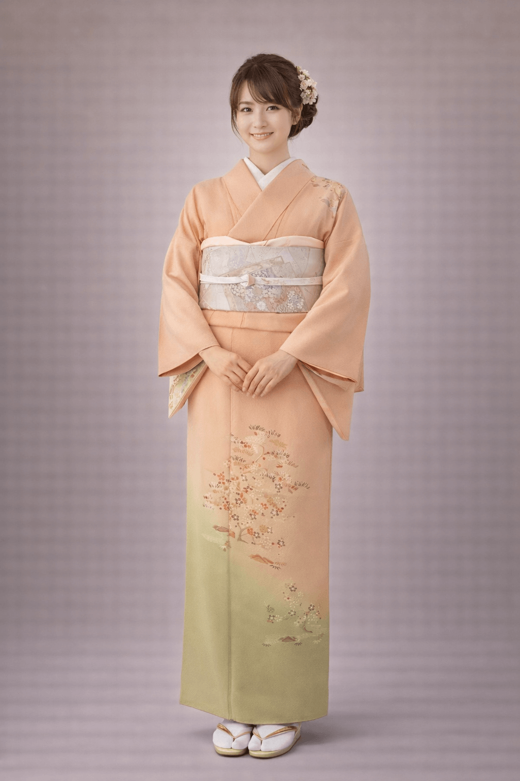 【訪問着　HOUMONGI】天色（あまいろ）　　百花繚乱★ポリエステル袷