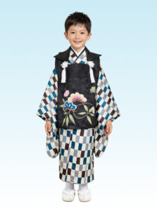 【七五三Boy男の子　3歳】 モダン変わり市松