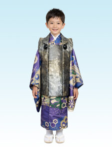 【七五三Boy男の子　3歳】 紫のぼかしに進む宝船