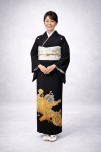 【黒留袖　Kuro Tomesode】 曼殊沙華★正絹 袷