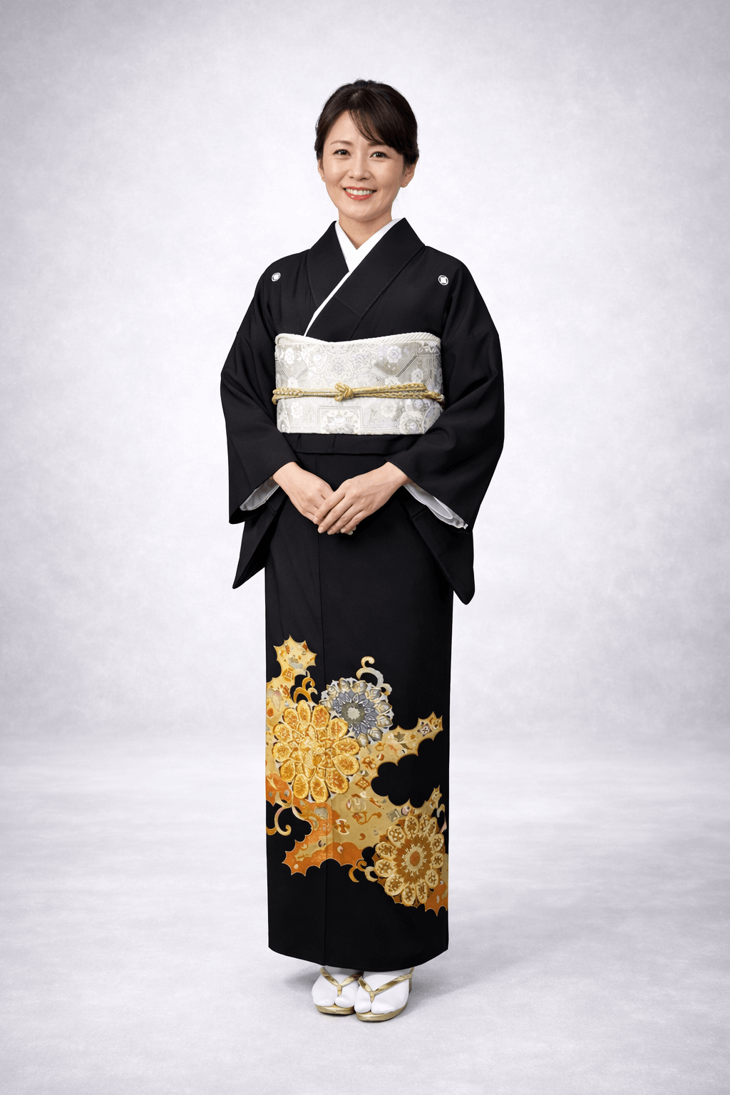 【黒留袖　Kuro Tomesode】 曼殊沙華★正絹 袷
